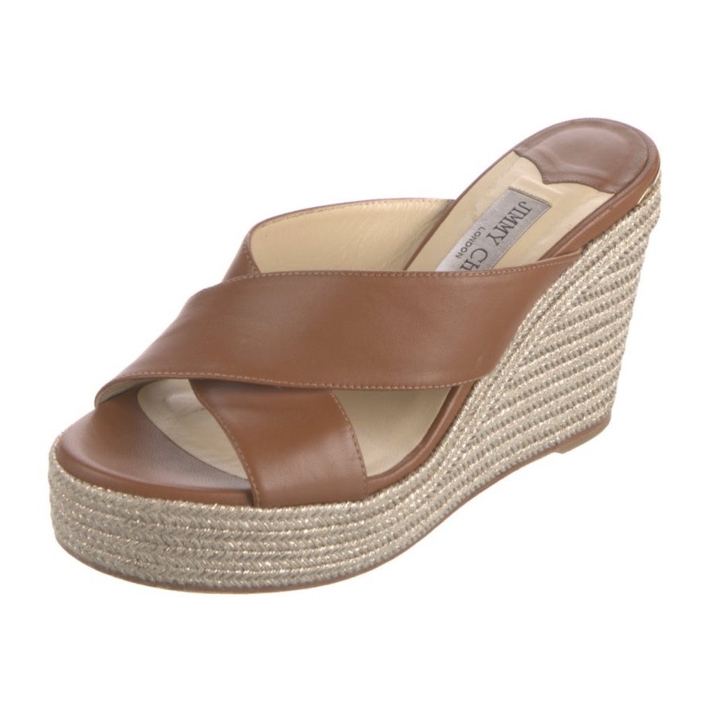 Authentic Jimmy Choo Brown Espadrille Sandals - Picture 2 of 5